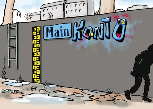 Cartoon: Main Konto (medium) by Pfohlmann tagged trockenheit,dürre,hitzewelle,fluss,main,konto,gaspreis,gasumlage,graffiti,sprayer,inflation,krise,wirtschaftskrise,geld,armut,preise,lebenshaltungskosten,gas,strom,energie,teuerung,pegel,energiekrise,klimakrise,flüsse,schifffahrt,trockenheit,dürre,hitzewelle,fluss,main,konto,graffiti,sprayer,inflation,krise,wirtschaftskrise,geld,armut,preise,lebenshaltungskosten,gas,strom,energie,teuerung,pegel,energiekrise,klimakrise,flüsse,schifffahrt