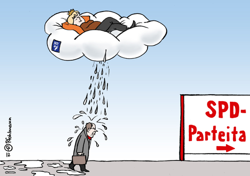 Cartoon: Merkels Wolke Sieben (medium) by Pfohlmann tagged karikatur,cartoon,color,farbe,2012,deutschland,merkel,bundeskanzlerin,wahl,bundestagswahl,steinbrück,spd,kanzler,kanzlerin,kanzlerkandidat,kanzlerkandidatur,kandidatur,parteitag,vorsitzende,parteivorsitzende,ergebnis,wolke,sieben,kür,kandidatenkür,spitzenkandidat,regen,karikatur,cartoon,color,farbe,2012,deutschland,merkel,bundeskanzlerin,wahl,bundestagswahl,steinbrück,spd,kanzler,kanzlerin,kanzlerkandidat,kanzlerkandidatur,kandidatur,parteitag,vorsitzende,parteivorsitzende,ergebnis,wolke,sieben,kür,kandidatenkür,spitzenkandidat,regen