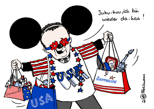 Cartoon: Mitbringsel aus USA (medium) by Pfohlmann tagged karikatur,cartoon,color,farbe,2013,deutschland,usa,nsa,abhöraffäre,friedrich,innenminister,staatsbesuch,reise,datenschutz,email,privatsphäre,internet,ausspähen,souvenirs,mitbringsel,mickey,mouse,maus,kitsch,rückkehr,karikatur,cartoon,color,farbe,2013,deutschland,usa,nsa,abhöraffäre,friedrich,innenminister,staatsbesuch,reise,datenschutz,email,privatsphäre,internet,ausspähen,souvenirs,mitbringsel,mickey,mouse,maus,kitsch,rückkehr