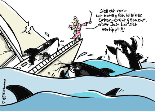 Cartoon: Orca-Event (medium) by Pfohlmann tagged orca,wale,angriff,yacht,jacht,ozean,meer,wildtiere,umwelt,titanic,selfie,orkan,urlaub,tourismus,event,buchung,konsum,lebensraum,streaming,streamen,handy,smartphone,orca,wale,angriff,yacht,jacht,ozean,meer,wildtiere,umwelt,titanic,selfie,orkan,urlaub,tourismus,event,buchung,konsum,lebensraum,streaming,streamen,handy,smartphone