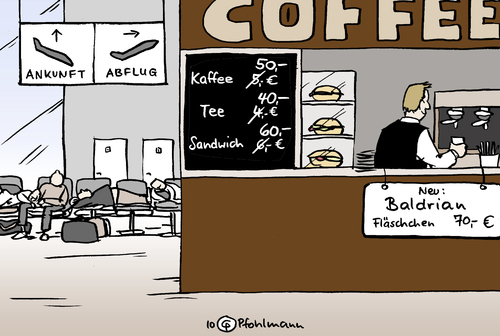 Cartoon: Pausen-Snack (medium) by Pfohlmann tagged flugverbot,vulkan,aschewolke,wolke,flughafen,flugverkehr,kaffee,imbiss,snack,preis,preiserhöhung,flugverbot,vulkan,aschewolke,wolke,flughafen,flugverkehr,kaffee,imbiss,snack,preiserhöhung