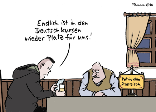 Cartoon: Platz im Deutschkurs (medium) by Pfohlmann tagged deutschkurs,integrationskurs,migration,afd,rechte,zuwanderung,sprachkurs,grammatik,stammtisch,tippfehler,ausländerfeindlichkeit,neid,innenministerium,finanzierung,bleiberecht,deutsche,einheimische,deutschkurs,integrationskurs,migration,afd,rechte,zuwanderung,sprachkurs,grammatik,stammtisch,tippfehler,ausländerfeindlichkeit,neid,innenministerium,finanzierung,bleiberecht,deutsche,einheimische
