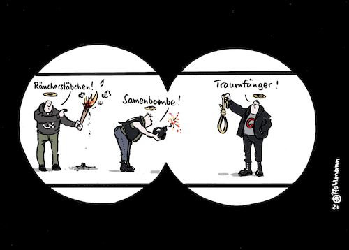 Cartoon: Querbeobachtung (medium) by Pfohlmann tagged corona,querdenken,verfassungsschutz,rechtsextremismus,reichsbürger,esoterik,coronaleugner,corona,querdenken,verfassungsschutz,rechtsextremismus,reichsbürger,esoterik,coronaleugner