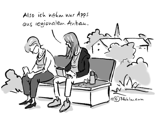 Cartoon: Regio-Apps (medium) by Pfohlmann tagged internet,smartphone,digital,app,apps,regional,bio,öko,handy,digitalisierung,user,internet,smartphone,digital,app,apps,regional,bio,öko,handy,digitalisierung,user