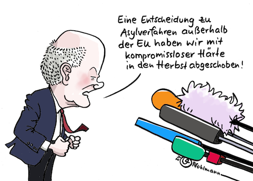 Cartoon: Scholz schiebt ab (medium) by Pfohlmann tagged scholz,bundeskanzler,abschiebung,abschieben,asyl,straftäter,asylverfahren,europa,eu,interview,presse,vertagen,kriminalität,asylrecht,ampel,flucht,scholz,bundeskanzler,abschiebung,abschieben,asyl,straftäter,asylverfahren,europa,eu,interview,presse,vertagen,kriminalität,asylrecht,ampel,flucht