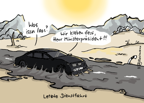 Cartoon: Söder klebt (medium) by Pfohlmann tagged söder,bayern,ministerpräsident,klima,klimaschutz,klimakrise,klimakatastrophe,asphalt,straße,kleben,aktivisten,letzte,generation,dienstwagen,dienstfahrt,umwelt,zukunft,auto,politik,gesellschaft,lebensstil,jugend,söder,bayern,ministerpräsident,klima,klimaschutz,klimakrise,klimakatastrophe,asphalt,straße,kleben,aktivisten,letzte,generation,dienstwagen,dienstfahrt,umwelt,zukunft,auto,politik,gesellschaft,lebensstil,jugend