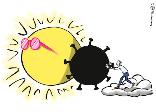 Cartoon: Sommerfinsternis (medium) by Pfohlmann tagged corona,coronavirus,pandemie,lauterbach,gesundheitsminister,sonne,sommer,lebensfreude,ferien,urlaub,sonnenbrille,rosa,schatten,sonnenfinsternis,gesundheit,krankheit,corona,coronavirus,pandemie,lauterbach,gesundheitsminister,sonne,sommer,lebensfreude,ferien,urlaub,sonnenbrille,rosa,schatten,sonnenfinsternis,gesundheit,krankheit