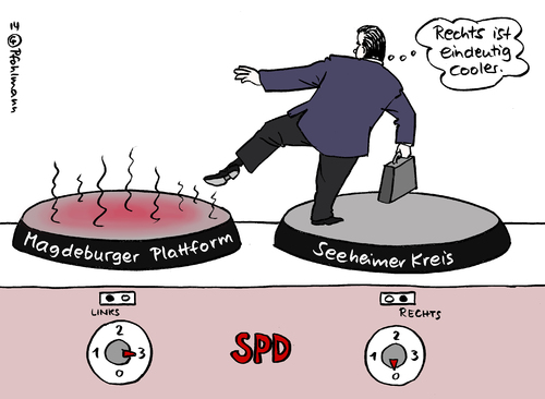 Cartoon: SPD-Herdplattform (medium) by Pfohlmann tagged karikatur,cartoon,2014,color,farbe,deutschland,spd,gabriel,linker,flügel,magdeburger,plattform,herdplatte,links,strömung,parteivorsitzender,partei,seeheimer,kreis,karikatur,cartoon,2014,color,farbe,deutschland,spd,gabriel,linker,flügel,magdeburger,plattform,herdplatte,links,strömung,parteivorsitzender,partei,seeheimer,kreis