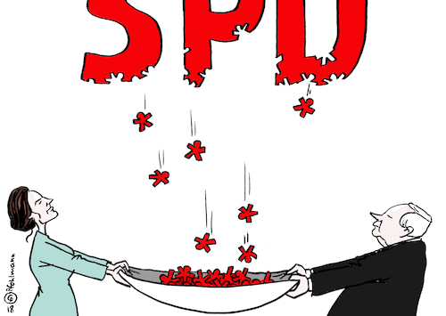 Cartoon: SPD auffangen (medium) by Pfohlmann tagged karikatur,cartoon,color,farbe,2018,deutschland,sondierungsgespräche,spd,union,linke,linkspartei,lafontaine,wagenknecht,auffangen,volkspartei,unzufriedenheit,basis,koalition,große,groko,karikatur,cartoon,color,farbe,2018,deutschland,sondierungsgespräche,spd,union,linke,linkspartei,lafontaine,wagenknecht,auffangen,volkspartei,unzufriedenheit,basis,koalition,große,groko