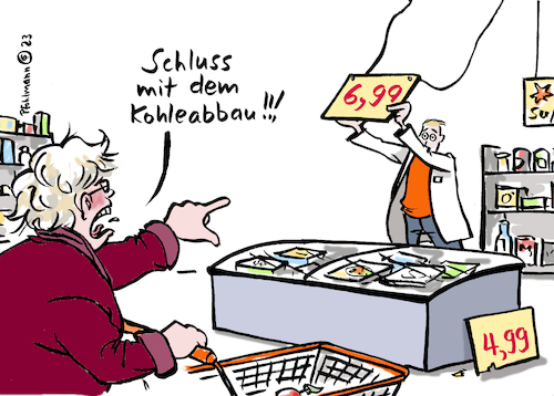 Cartoon: Täglicher Kohleabbau (medium) by Pfohlmann tagged kohle,kohleabbau,geld,inflation,energie,klima,einkaufen,einkauf,preise,lebensmittel,supermarkt,rente,armut,arm,senioren,alter,altersarmut,preisanstieg,kohle,kohleabbau,geld,inflation,energie,klima,einkaufen,einkauf,preise,lebensmittel,supermarkt,rente,armut,arm,senioren,alter,altersarmut,preisanstieg