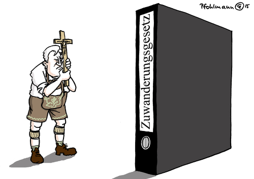 Cartoon: Teufelseinwanderungsgesetz (medium) by Pfohlmann tagged karikatur,cartoon,2015,color,farbe,deutschland,csu,seehofer,einwanderungsgesetz,ablehnung,teufel,christentum,jesus,kreuz,kruzifix,teufelszeug,katholisch,katholik,karikatur,cartoon,2015,color,farbe,deutschland,csu,seehofer,einwanderungsgesetz,ablehnung,teufel,christentum,jesus,kreuz,kruzifix,teufelszeug,katholisch,katholik