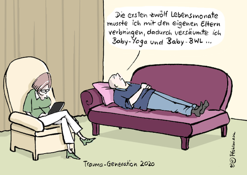 Cartoon: Trauma-Generation 2020 (medium) by Pfohlmann tagged 2020,global,welt,corona,coronavirus,pandemie,lockdown,shutdown,kinderbetreuung,trauma,psychiater,therapie,couch,eltern,kindererziehung,bindung,yoga,bwl,bildung,kita,2020,global,welt,corona,coronavirus,pandemie,lockdown,shutdown,kinderbetreuung,trauma,psychiater,therapie,couch,eltern,kindererziehung,bindung,yoga,bwl,bildung,kita