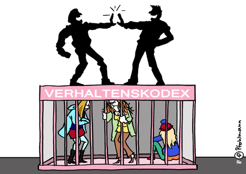 Cartoon: Verhaltenstipps für Frauen (medium) by Pfohlmann tagged karikatur,cartoon,2016,color,farbe,deutschland,silvester,sylvester,jahreswechsel,übergriffe,frauen,männer,verhaltenskodex,tipps,verhalten,sexismus,gefängnis,hamburg,köln,stuttgart,sexuelle,diebstahl,überfall,nötigung,party,grabscher,vergewaltigung,reker,oberbürgermeisterin,ratschläge,karikatur,cartoon,2016,color,farbe,deutschland,silvester,sylvester,jahreswechsel,übergriffe,frauen,männer,verhaltenskodex,tipps,verhalten,sexismus,gefängnis,hamburg,köln,stuttgart,sexuelle,diebstahl,überfall,nötigung,party,grabscher,vergewaltigung,reker,oberbürgermeisterin,ratschläge