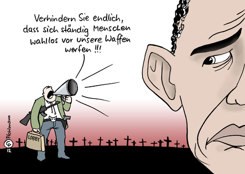 Cartoon: Waffenlobby (medium) by Pfohlmann tagged karikatur,cartoon,color,farbe,2012,usa,amoklauf,amok,waffen,waffenlobby,waffengesetze,waffenbesitz,obama,präsident,grundschule,karikatur,cartoon,color,farbe,2012,usa,amoklauf,amok,waffen,waffenlobby,waffengesetze,waffenbesitz,obama,präsident,grundschule