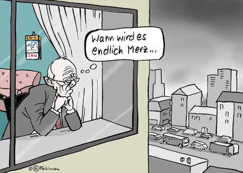 Cartoon: Wann Merz (medium) by Pfohlmann tagged karikatur,cartoon,color,farbe,2019,deutschland,schäuble,merz,kanzler,cdu,märz,frühling,wetter,winter,januar,kanzlerkandidat,karikatur,cartoon,color,farbe,2019,deutschland,schäuble,merz,kanzler,cdu,märz,frühling,wetter,winter,januar,kanzlerkandidat