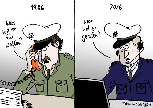 Cartoon: Was hat er gerufen (medium) by Pfohlmann tagged karikatur,cartoon,2016,color,farbe,global,welt,terror,terroranschlag,deutschland,terrorismus,attentag,anschlag,anschläge,türkei,frankreich,polizei,polizist,notruf,frage,ausruf,gerufen,waffe,waffen,islamismus,is,islamistisch,messerangriff,würzburg,axt,messer,mord,regionalzug,bahn,nizza,karikatur,cartoon,2016,color,farbe,global,welt,terror,terroranschlag,deutschland,terrorismus,attentag,anschlag,anschläge,türkei,frankreich,polizei,polizist,notruf,frage,ausruf,gerufen,waffe,waffen,islamismus,is,islamistisch,messerangriff,würzburg,axt,messer,mord,regionalzug,bahn,nizza