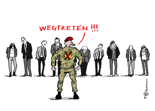 Cartoon: Wegtreten! (medium) by Pfohlmann tagged corona,coronavirus,covid19,pandemie,politik,regierung,groko,ampel,staatsversagen,militär,bundeswehr,breuer,major,generalmajor,befehl,wegtreten,logistik,gesundheit,krankheit,medizin,notstand,intensivstation,überlastung,inzidenz,triage,corona,coronavirus,covid19,pandemie,politik,regierung,groko,ampel,staatsversagen,militär,bundeswehr,breuer,major,generalmajor,befehl,wegtreten,logistik,gesundheit,krankheit,medizin,notstand,intensivstation,überlastung,inzidenz,triage