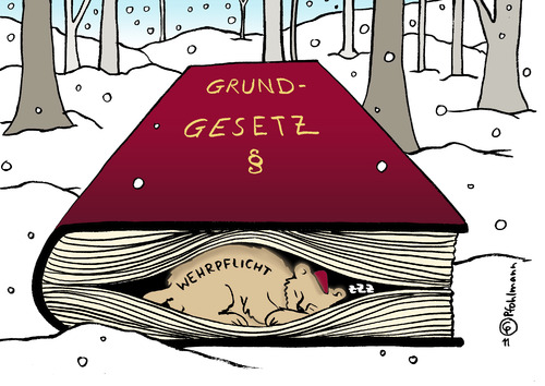 Cartoon: Wehrpflicht-Schlaf (medium) by Pfohlmann tagged wehrpflicht,bundeswehr,bundeswehrreform,rekrut,winterschlaf,grundgesetz,wehrpflicht,bundeswehr,bundeswehrreform,rekrut,winterschlaf,grundgesetz,soldaten,militär