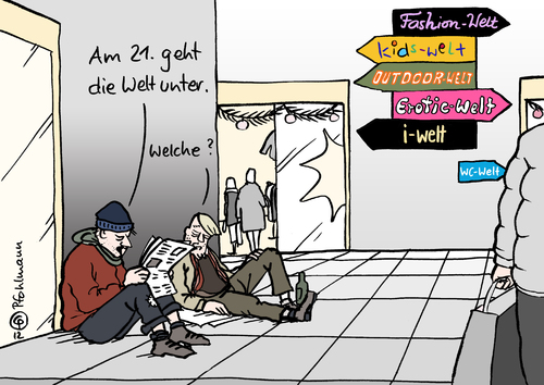 Cartoon: Weltenuntergang (medium) by Pfohlmann tagged karikatur,cartoon,color,farbe,2012,weltuntergang,maya,mayakalender,prophezeiung,weihnachten,konsum,einkaufen,einkaufszentrum,welt,welten,shopping,kaufrausch,vorhersage,karikatur,cartoon,color,farbe,2012,weltuntergang,maya,mayakalender,prophezeiung,weihnachten,konsum,einkaufen,einkaufszentrum,welt,welten,shopping,kaufrausch,vorhersage