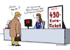 Cartoon: 490-Euro-Ticket (small) by Pfohlmann tagged haushalt,verkehr,verkehrswende,deutschlandticket,bahn,öpnv,preiserhöhung,haushaltskrise,ampel,bundesregierung,kosten,49euroticket,flugebereitschaft,bundeswehr,militär