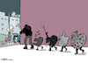 Cartoon: Des Schlägers Follower (small) by Pfohlmann tagged gewalt,demokratie,wahlkampf,wahlkämpfer,plakate,wahlplakat,socialmedia,tiktok,facebook,meta,twitter,like,follower,anerkennung,algorithmus,plattform,internet,analog,virtuell,parteien,politiker,angriffe