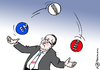 Cartoon: Jongleur Hollande (small) by Pfohlmann tagged karikatur,cartoon,2016,color,farbe,frankreich,hollande,em,eröffnung,beginn,bälle,jonglieren,streik,terror,fußball,präsident