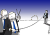 Cartoon: Junckers Freundschaftsband (small) by Pfohlmann tagged karikatur,cartoon,2015,color,farbe,griechenland,eu,tsipras,juncker,tusk,freundschaft,beziehung,freundschaftsband,schere,kommission,reformen,schuldenkrise,europa,reformliste,geldgeber,europäischekredite