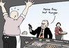 Cartoon: Mundraub (small) by Pfohlmann tagged köhler,bundespräsident,mundraub,imbiss,waffe,überfall,imbissbude,krieg,ressourcen,hunger