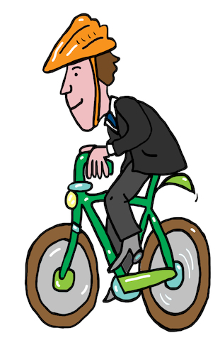 Cartoon: e bike  elektro Fahrrad (medium) by sabine voigt tagged bike,elektro,fahrrad,energie,umwelt,mobilität,verkehr,ökologie,umweltschutz
