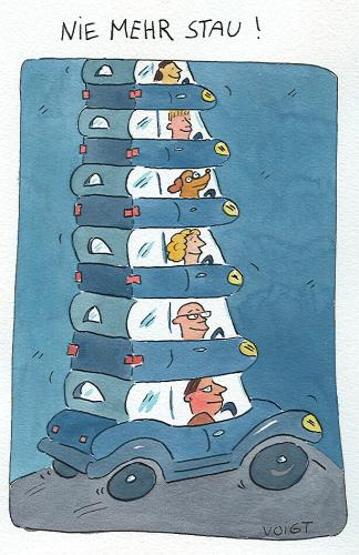 Cartoon: Stau (medium) by sabine voigt tagged verkehr