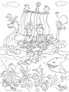 Cartoon: Ausmalbild ausmalen Pirat (small) by sabine voigt tagged ausmalbild,ausmalen,pirat,piraten,schiff,abenteuer