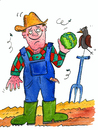 Cartoon: bauer (small) by sabine voigt tagged bauer,landwirt,bauernhof,kohl,gemüse,ökologie,bio,feld