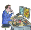 Cartoon: büro computer (small) by sabine voigt tagged büro,computer,online,arbeit,aquise,technologie,internet,arbeitsplatz,job