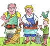 Cartoon: grillen grill (small) by sabine voigt tagged grillen,grill,sommer,hitze,feiern,party,wurst,essen