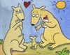 Cartoon: känguru familie (small) by sabine voigt tagged känguru,familie,eltern,kind,tiere,australien