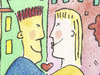 Cartoon: liebe paar (small) by sabine voigt tagged liebe,paar,kuss,küssen,verliebt,heiraten,sex
