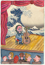 Cartoon: Offenbach Musik (small) by sabine voigt tagged offenbach,musik,komponist,köln,klassik,instrumente,oper