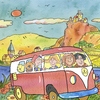 Cartoon: reise reisen vw-Bus (small) by sabine voigt tagged reise,reisen,vw,bus,familie,ferien,tourismus,mosel,rhein,saar