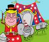 Cartoon: trump circus (small) by sabine voigt tagged trump,circus,politics,usa,government,tariffs,trade,laws,war,flea