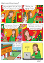 Cartoon: Weihnachtsfeier Einkauf (small) by sabine voigt tagged weihnachten,geschenke,einkaufen,online,shopping,kaufhaus,comic,witz,amazon,winter