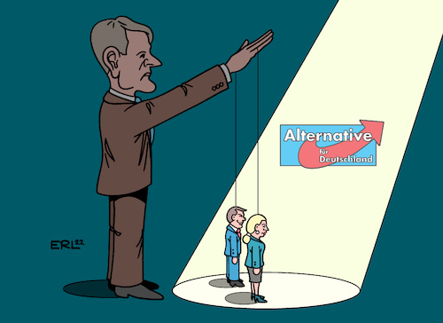 Cartoon: AfD Marionettentheater (medium) by Erl tagged politik,partei,afd,wahl,vorsitzende,doppelspitze,marionetten,tino,chrupalla,alice,weidel,erstarkung,flügel,rechtsextremismus,fäden,hand,björn,höcke,rechtsruck,karikatur,erl,politik,partei,afd,wahl,vorsitzende,doppelspitze,marionetten,tino,chrupalla,alice,weidel,erstarkung,flügel,rechtsextremismus,fäden,hand,björn,höcke,rechtsruck,karikatur,erl