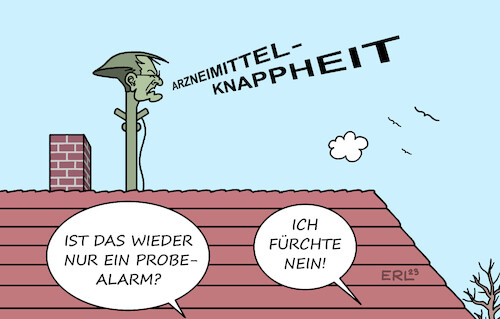 Cartoon: Alarm (medium) by Erl tagged politik,warntag,alarm,probealarm,probe,test,funktion,sirenen,handy,smartphone,warnung,gesundheitsminister,karl,lauterbach,arzneimittel,medikamente,knappheit,engpass,ernstfall,karikatur,erl,politik,warntag,alarm,probealarm,probe,test,funktion,sirenen,handy,smartphone,warnung,gesundheitsminister,karl,lauterbach,arzneimittel,medikamente,knappheit,engpass,ernstfall,karikatur,erl