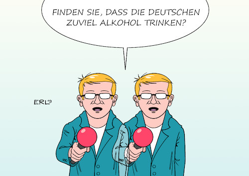 Alkoholkonsum von Erl, Politik Cartoon