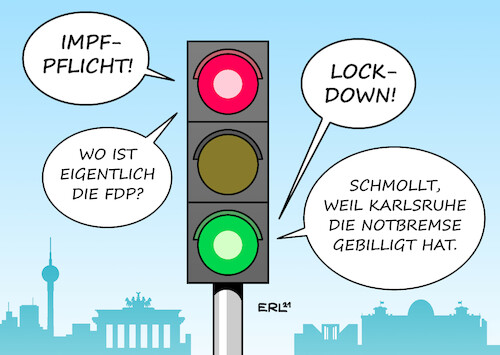 Cartoon: Ampelsignale (medium) by Erl tagged politik,corona,virus,pandemie,covid19,vierte,welle,urteil,karlsruhe,bundesverfassungsgericht,lockdown,kontaktverbot,notbremse,verfassungsgemäß,schlappe,fdp,handeln,regierung,groko,ampel,spd,grüne,karikatur,erl,politik,corona,virus,pandemie,covid19,vierte,welle,urteil,karlsruhe,bundesverfassungsgericht,lockdown,kontaktverbot,notbremse,verfassungsgemäß,schlappe,fdp,handeln,regierung,groko,ampel,spd,grüne,karikatur,erl