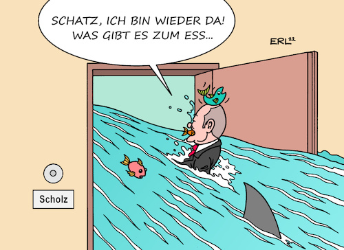 Cartoon: Aquarium II (medium) by Erl tagged politik,berlin,hotel,aquarium,platzen,fische,wasser,zerstörung,wasserschaden,bundeskanzler,olaf,scholz,rückkehr,eu,gipfel,probleme,deutschland,zuhause,karikatur,erl,politik,berlin,hotel,aquarium,platzen,fische,wasser,zerstörung,wasserschaden,bundeskanzler,olaf,scholz,rückkehr,eu,gipfel,probleme,deutschland,zuhause,karikatur,erl