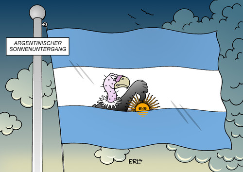 Cartoon: Argentinien (medium) by Erl tagged argentinien,pliete,staatspleite,bankrott,staatsbankrott,schulden,hedgefond,geier,pleitegeier,flagge,sonne,untergang,sonnenuntergang,wolken,gewitter,sturm,geld,finanzen,argentinien,pliete,staatspleite,bankrott,staatsbankrott,schulden,hedgefond,geier,pleitegeier,flagge,sonne,untergang,sonnenuntergang,wolken,gewitter,sturm,geld,finanzen