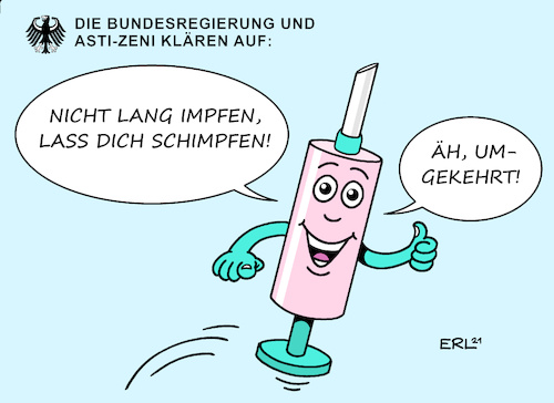 Cartoon: AstraZeneca Aufklärung (medium) by Erl tagged politik,corona,virus,pandemie,covid19,impfung,impfen,impfstoff,astra,zeneca,nebenwirkung,pause,überprüfung,vertrauen,wiederaufbau,aufklärung,risiken,werbung,spritze,karikatur,erl,politik,corona,virus,pandemie,covid19,impfung,impfen,impfstoff,astra,zeneca,nebenwirkung,pause,überprüfung,vertrauen,wiederaufbau,aufklärung,risiken,werbung,spritze,karikatur,erl