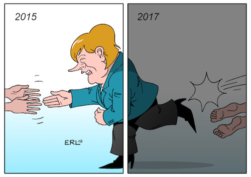 Cartoon: Asylzahlen (medium) by Erl tagged flüchtlinge,flucht,bürgerkrieg,krieg,unterdrückung,2015,deutschland,bundeskanzlerin,angela,merkel,grenzöffnung,willkommenskultur,wir,schaffen,das,2017,abschottung,abschiebungen,wandel,klammheimlich,kommunikation,werte,humanität,solidarität,karikatur,erl,flüchtlinge,flucht,bürgerkrieg,krieg,unterdrückung,2015,deutschland,bundeskanzlerin,angela,merkel,grenzöffnung,willkommenskultur,wir,schaffen,das,2017,abschottung,abschiebungen,wandel,klammheimlich,kommunikation,werte,humanität,solidarität,karikatur,erl