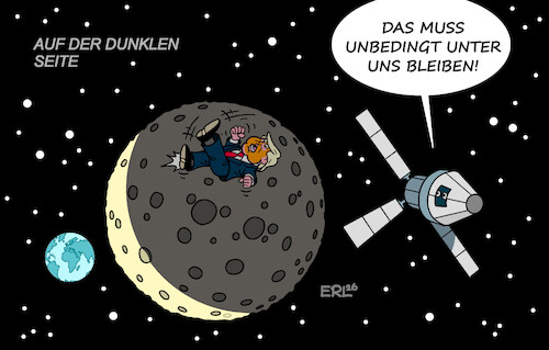 Cartoon: Auf der dunklen Seite (medium) by Erl tagged politik,raumfahrt,mission,mond,artemis,dunkle,seite,dark,side,usa,trump,irankrieg,hasstiraden,eskalation,karikatur,erl,politik,raumfahrt,mission,mond,artemis,dunkle,seite,dark,side,usa,trump,irankrieg,hasstiraden,eskalation,karikatur,erl
