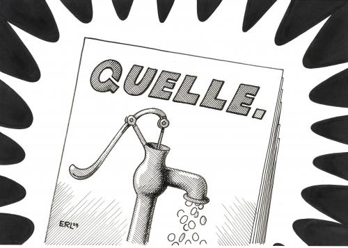 Cartoon: Auf Pump (medium) by Erl tagged quelle,katalog,kredit,pleite,pumpe,versand,handel,krise,arcandor,quelle,katalog,kredit,pleite,pumpe,versand,handel,krise,arcandor,finanzkrise